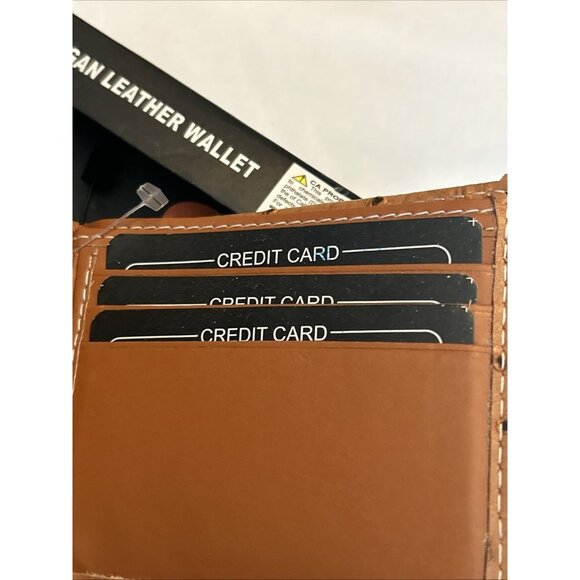 RIDGE MOUNTAIN VEGAN LEATHER HANDCRAFTED STUDDED EAGLE BIFOLD MEN'S WALLET New - Picture 10 of 12